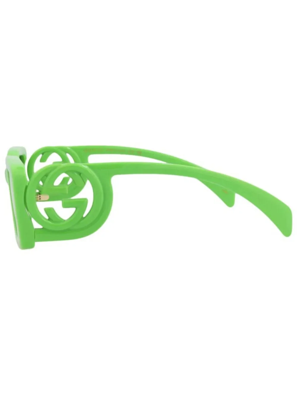New Gucci Women's Sunglasses Square Rectangle Injection Frame Green Green Grey